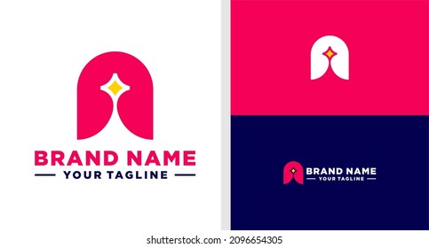 LETTER N LOGO STAR NEGATIVE SPACE MODERN EDITABLE
