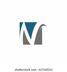 letter n logo with swoosh