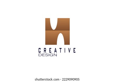 Símbolo del logotipo de la letra N en color marrón degradado