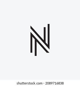 Ilustración de vectores abstractos de la plantilla de logotipo de la letra N - Plantilla de diseño de vectores de logotipos de líneas.