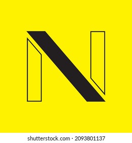 Ilustración de vectores abstractos de la plantilla de logotipo de la letra N - líneas Plantilla de diseño de vectores de logotipos.