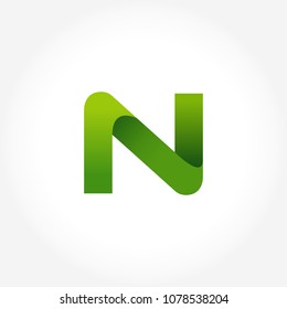 letter N logo template in gradients style. letter N logo template in green color
