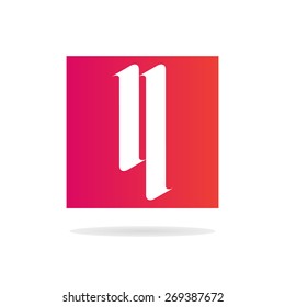 Letter N logo template on a glossy background. Gothic letter