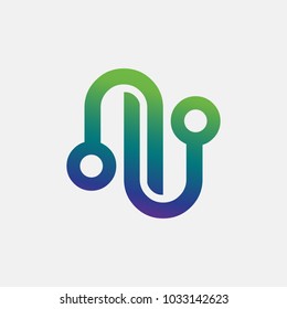 letter N logo template. Vector alphabet