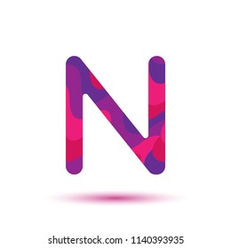 Letter N logo template. Vector paper-cut alphabet. 