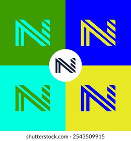 Modelo do logotipo da letra N, vetor e ilustração.