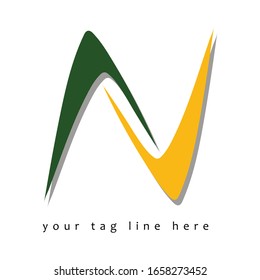 letter N logo from two bommerangs