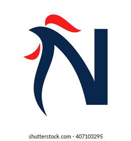 letter N logo vector.