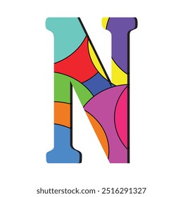Letter N logo vector art. Abstract colorful letter "N" design vector. Vibrant and artistic letter "N" illustration with bright, bold colors in a modern, geometric style. Letter N Icon Design Vector.