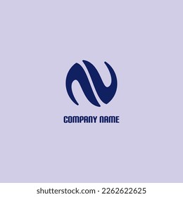 Letter N Logo vector in blue color. Suitable for businesses in the field of technology and fashion.