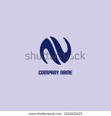 Letter N Logo vector in blue color. Suitable for businesses in the field of technology and fashion. Foto stock © 