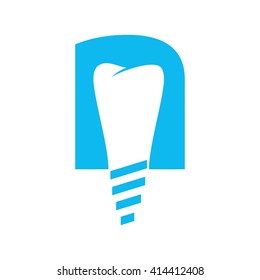letter n logo vector. dental logo vector.