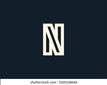 Letter N logo. Vector logo design template in line style