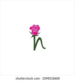 letter n logo vector flower template