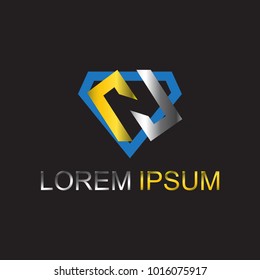 Letter N logo vector with gold and silver texture