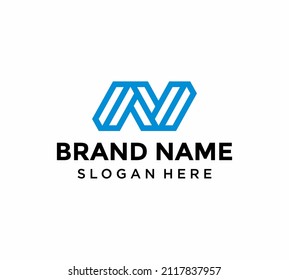 Icono del vector del logotipo de la letra n, logotipo inicial n, n plantilla
