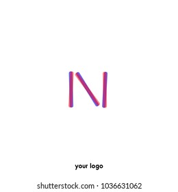 Letter N logo. Vector illustration. Color style