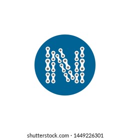 Letter N logo, vector illustration of modern icon bike chains