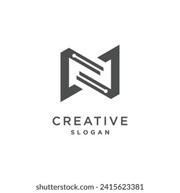 Letter N logo vector illustration idea with creative concept