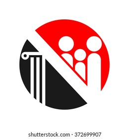 letter N logo vector. pillar logo vector.