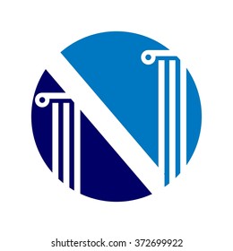 letter N logo vector. pillar logo vector.