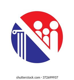 letter N logo vector. pillar logo vector.