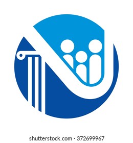 letter N logo vector. pillar logo vector.