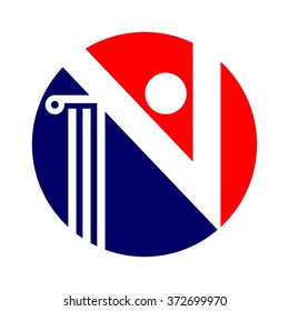 letter N logo vector. pillar logo vector.