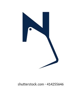 letter n logo vector. price tag icon.