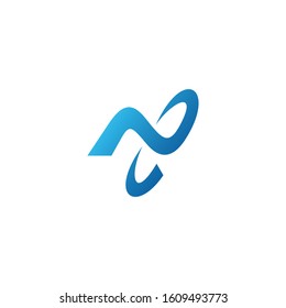 letter n logo vector with swoosh