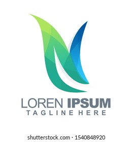 letter n logo vector, template, illustration