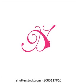 letter n logo vector template face
