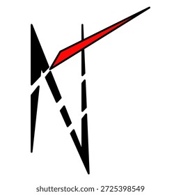 Buchstabe N Logo auf weißem Hintergrund