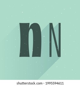 Letter N logo for your fun and happy design projects. The main idea of this font is a quirky replacement of heavy uppercase and light lowercase symbols.