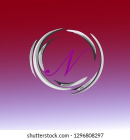 Letter N Logo.N Letter Design Vector is a circle - Vector