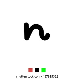 The letter N for logos, icons, web design, the template element. Black letters on a white background English alphabet. Vector Illustration Eps10.