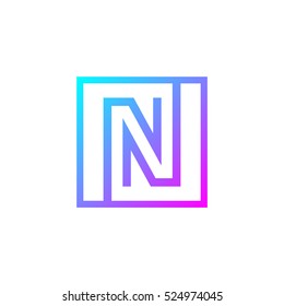 Letter N logo,Square shape symbol,Digital,Technology,Media