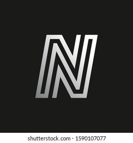 letter N logotype design icon