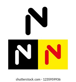 Letter N logo,Unique modern creative minimal fashion brands black and white color 