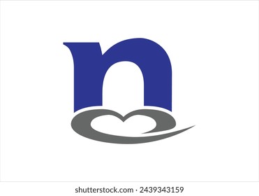 Letter N Love Logo Design, Brand Identity logos vector, modern logo, Logo Designs Vector Illustration Template