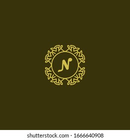 letter n luxury gold  logo vector