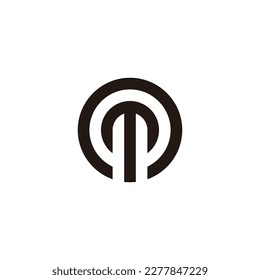 Letra N y M símbolo geométrico simple logotipo vectorial