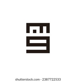 Letter n, m and g square geometric symbol simple logo vector