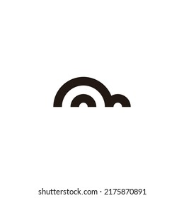 Letter n and m hills geometric symbol simple logo vector