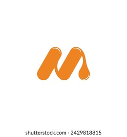 letter n m liquid honey logo vector 