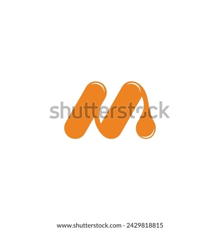 letter n m liquid honey logo vector  Stock foto © 