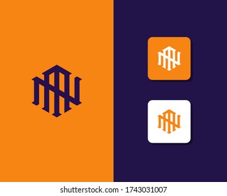 Letter N M logo design. creative minimal monochrome monogram symbol. Universal elegant vector emblem. Premium business logotype. Graphic alphabet symbol for corporate identity