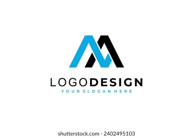 plantilla de logotipo de letra N M. íconos para negocios de tecnología digital, finanzas, lujo, Etc