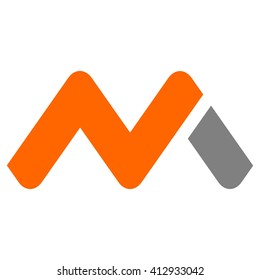 letter n or m logo vector.