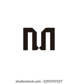 Letra n y cuadrado M, conectar el símbolo geométrico simple vector de logotipo